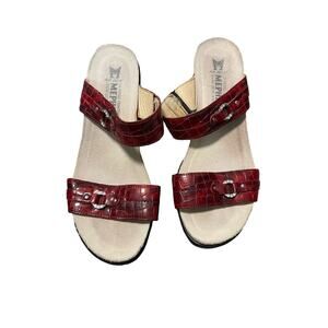 Mephisto Double Strap Croc Sandals with Sparkle Women's Size 39